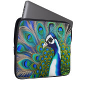 Weiß blau und grün Piebald Peacock Laptopschutzhülle (Vorne Rechts)