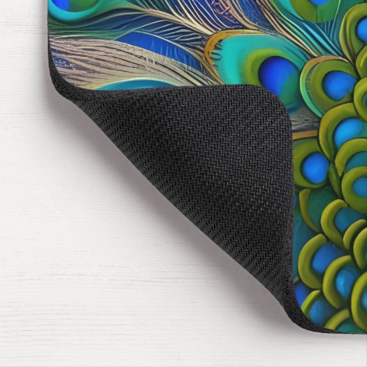 Weiß blau und grün Piebald Peacock Mousepad (Ecke)