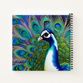 Weiß blau und grün Piebald Peacock Notizblock (Rückseite)
