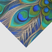 Weiß blau und grün Piebald Peacock Seidenpapier (Detail)