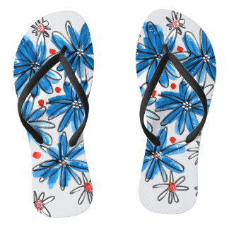 Weiß-blaue Blume Badesandalen