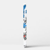 Weiß-blaue Blume Case-Mate iPhone Hülle (Rückseite / Links)