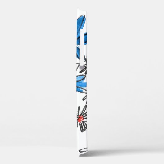 Weiß-blaue Blume Case-Mate iPhone Hülle (Rückseite / Links)