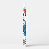 Weiß-blaue Blume Case-Mate iPhone Hülle (Rückseite / Rechts)