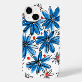 Weiß-blaue Blume Case-Mate iPhone Hülle (Rückseite)