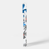 Weiß-blaue Blume Case-Mate iPhone Hülle (Rückseite / Links)