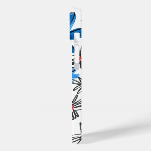 Weiß-blaue Blume Case-Mate iPhone Hülle (Rückseite / Links)