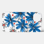 Weiß-blaue Blume Case-Mate iPhone Hülle (Rückseite (Horizontal))