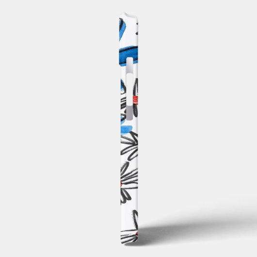 Weiß-blaue Blume Case-Mate iPhone Hülle (Rückseite / Links)