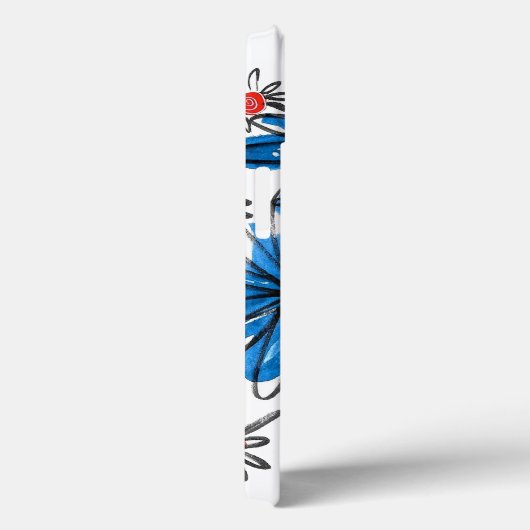 Weiß-blaue Blume Case-Mate iPhone Hülle (Rückseite / Rechts)