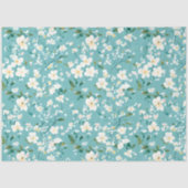 Weiß blaue Blume Elegante Dekoration Seidenpapier (Vorderseite)