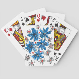 Weiß-blaue Blume Spielkarten
