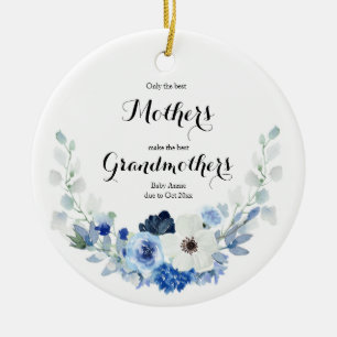 Weiß blaue Blüte nur die besten Eltern gefördert Keramik Ornament