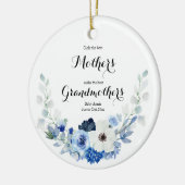 Weiß blaue Blüte nur die besten Eltern gefördert Keramik Ornament (Links)