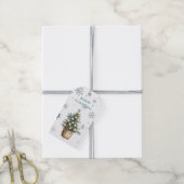 Weiß Blaue Schneeflocken Weihnachtsbaum Geschenkanhänger (Mit Garn)