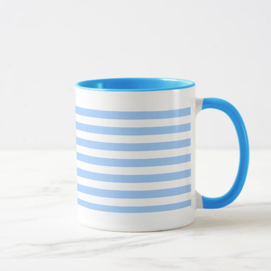 Weiß-Blaue Streifen Tasse (Rechts)