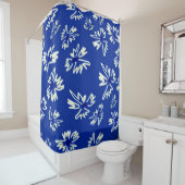 Weiß-blaues Blumenmuster Duschvorhang (Beispiel)