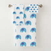 WEISS BLUE ELEPHANT BADEZIMMER TOWEL SET (Insitu)