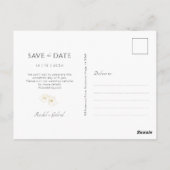 Weiß | Boho Arch Gold Floral Wedding Postkarte (Rückseite)