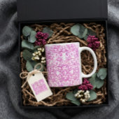 Weiß Botanisch rosa Bläschen Dekoration Kaffeetasse