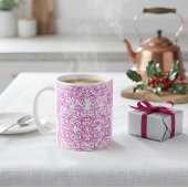 Weiß Botanisch rosa Bläschen Dekoration Kaffeetasse