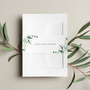 Weiß Botanische Hochzeit in Gewächshäusern Einladungsbanderole
