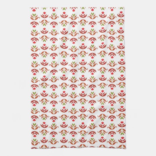 Weiß & braun Kunst, Dichtung und Musik Geschirrtuch (Vertikal)