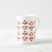 Weiß & braun Kunst, Dichtung und Musik Porzellantasse (Vorderseite Rechts)