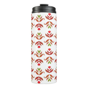 Weiß & braun Kunst, Dichtung und Musik Thermosbecher