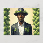 Weiß Brussels Sprouts Man Postkarte (Vorderseite)