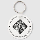 Weiß | Business Custom QR Code Schlüsselanhänger (Vorderseite)