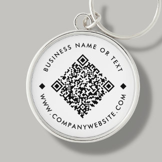 Weiß | Business Custom QR Code Schlüsselanhänger