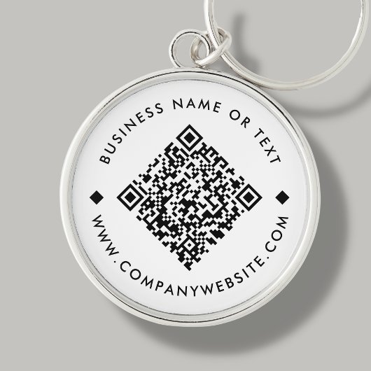 Weiß | Business Custom QR Code Schlüsselanhänger