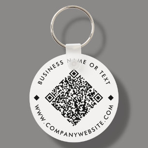 Weiß Business Custom QR Code Schlüsselanhänger