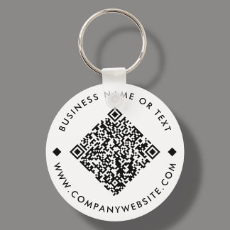 Weiß | Business Custom QR Code Schlüsselanhänger