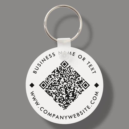 Weiß | Business Custom QR Code Schlüsselanhänger