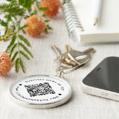 Weiß | Business Custom QR Code Schlüsselanhänger (Seite)