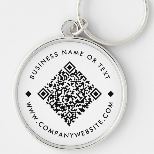 Weiß | Business Custom QR Code Schlüsselanhänger (Vorne)