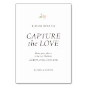 Weiß | Capture the Love Tischkarte Tischnummer (Vorderseite)
