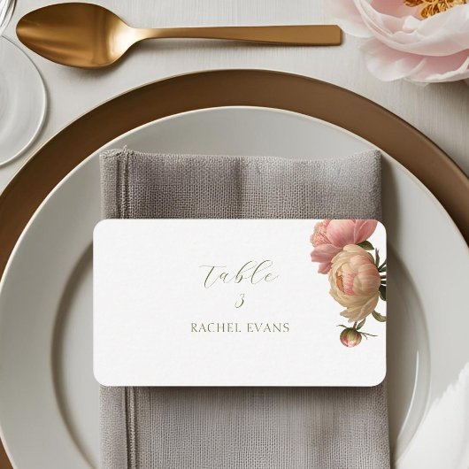 Weiß | Chic Blush Rose Hochzeit Platzkarten
