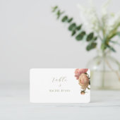 Weiß | Chic Blush Rose Hochzeit Platzkarten (Stehend Vorderseite)