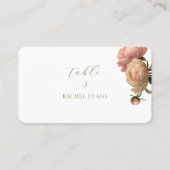 Weiß | Chic Blush Rose Hochzeit Platzkarten (Vorderseite)