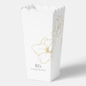 Weiß | Chic Floral Couple Popcorn Fevor Box Geschenkschachtel (Rückseite)