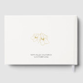 Weiß | Chic Floral Monogram Wedding Gästebuch (Rückseite)