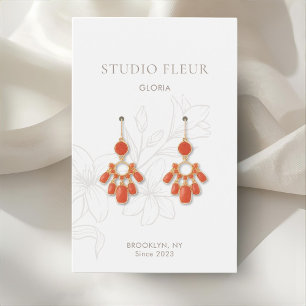 Weiß Chic Floral Orings Display Visitenkarte