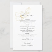 Weiß | Chic Floral Wedding Flat Menu (Vorderseite)
