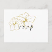 Weiß | Chic Floral Wedding RSVP Postcard Postkarte (Vorderseite)