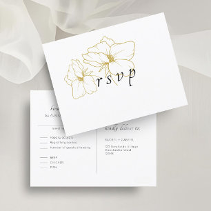 Weiß Chic Floral Wedding RSVP Postcard Postkarte