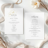 Weiß | Chic Imitats Gold Floral Wedding Programm
