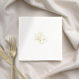 Weiß | Chic Imitats Gold Monogram Wedding Serviette